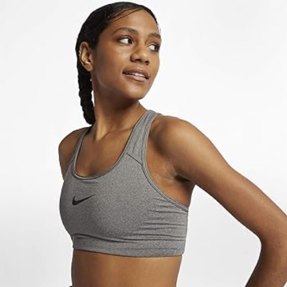 Nike Swoosh Grey Sports Bra